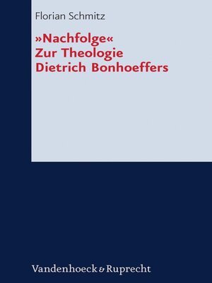 cover image of Nachfolge Zur Theologie Dietrich Bonhoeffers